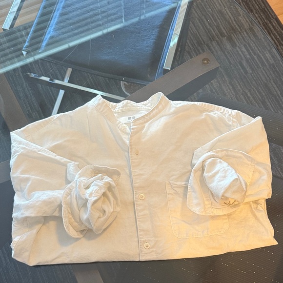 Uniqlo White Mandarin Collar Shirt - Picture 1 of 3